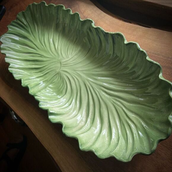 MADDUX OF CALIFORNIA Large MCM Lettuce Leaf Platter - Picture 3 of 10
